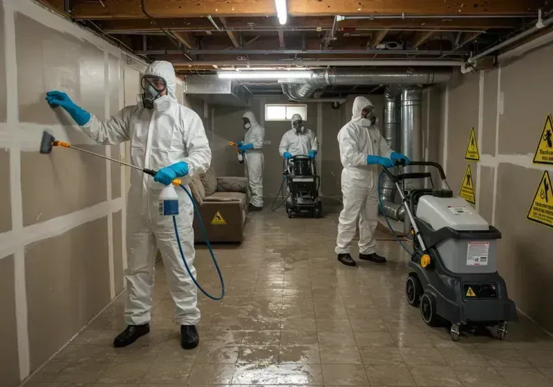 Basement Moisture Removal and Structural Drying process in Keokuk County, IA